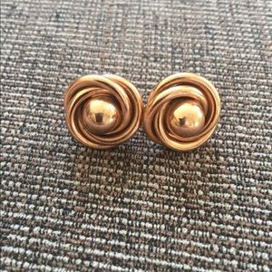 Vintage Rose Gold Screw Post Earrings